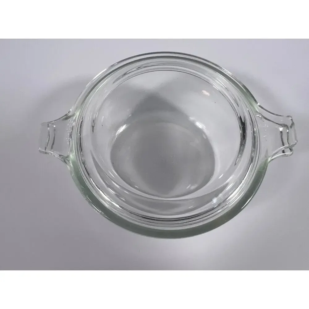 Set of 2 Vintage Pyrex 10 oz Custard Cups with Lids #680 Clear Glass Bowls